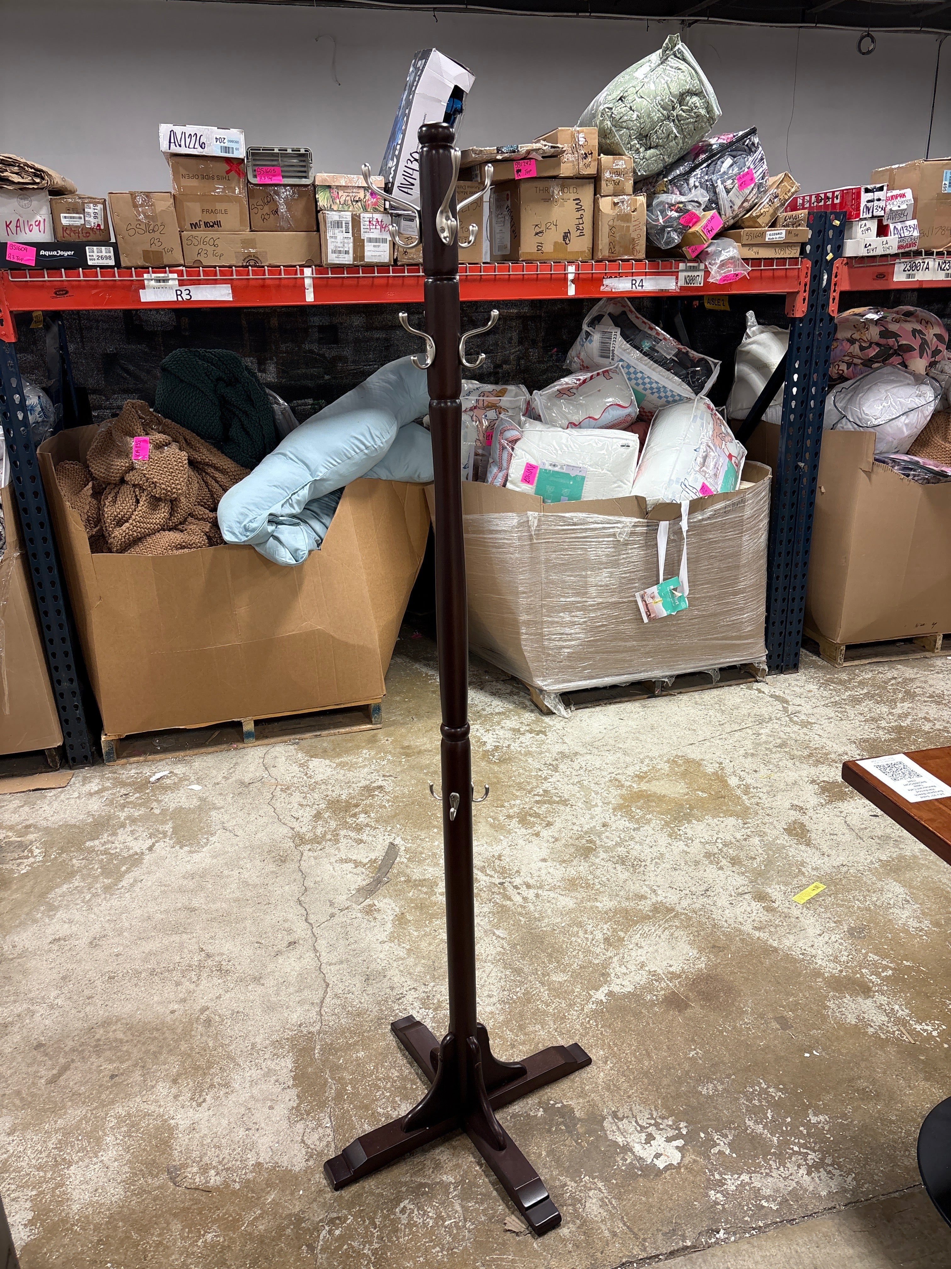 Jera Coat Tree - Cappuccino - Winsome: Solid Wood, Space-Saving Design, 9 Hooks, 72"H SHOWROOM ITEM - Image 2