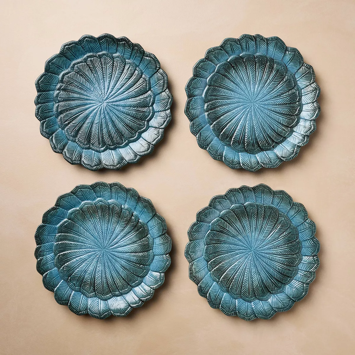 John derian set of 4 salad plates SHOWROOM ITEM