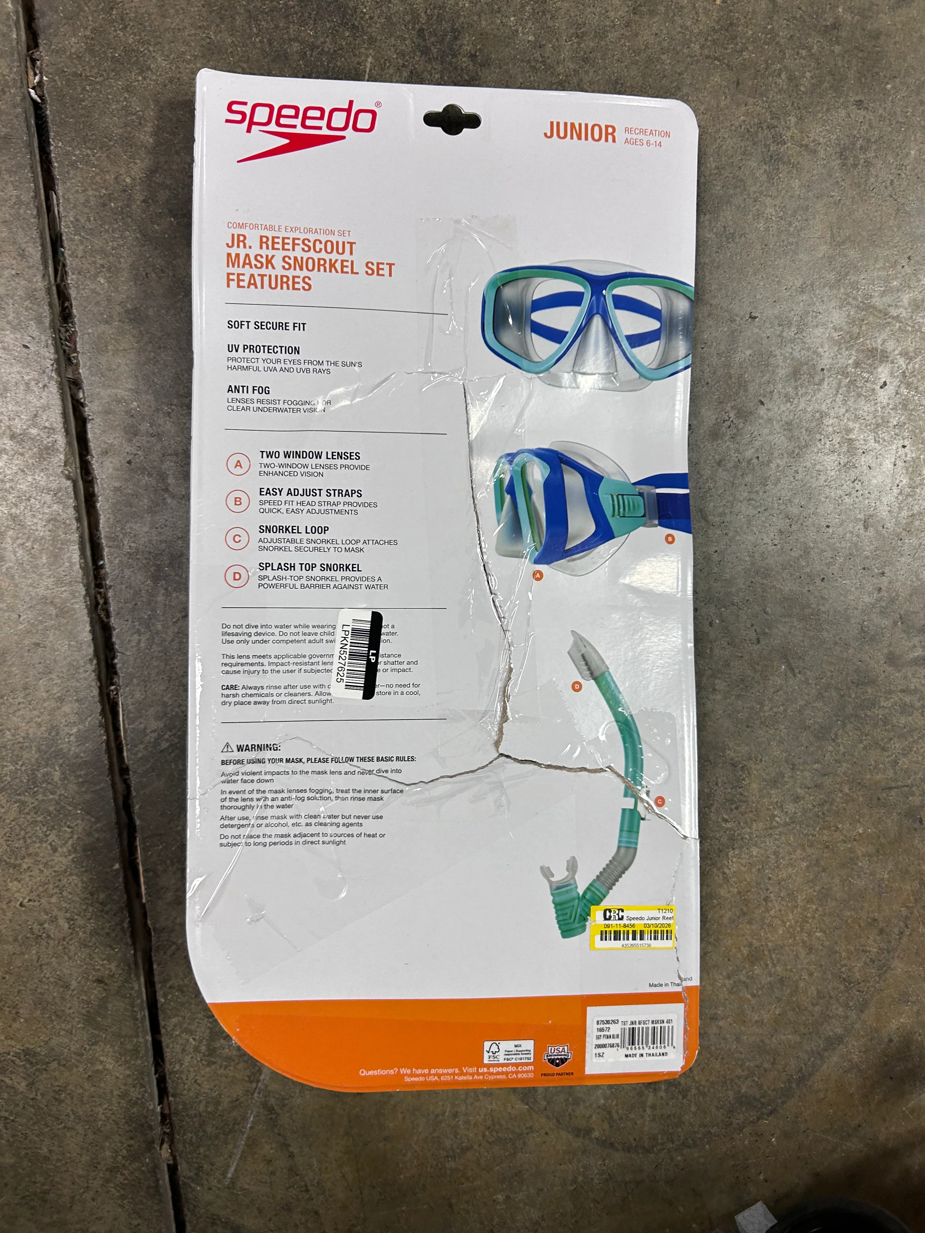 Junior Reefscout Mask & Snorkel Set - Blue/Green - Image 6