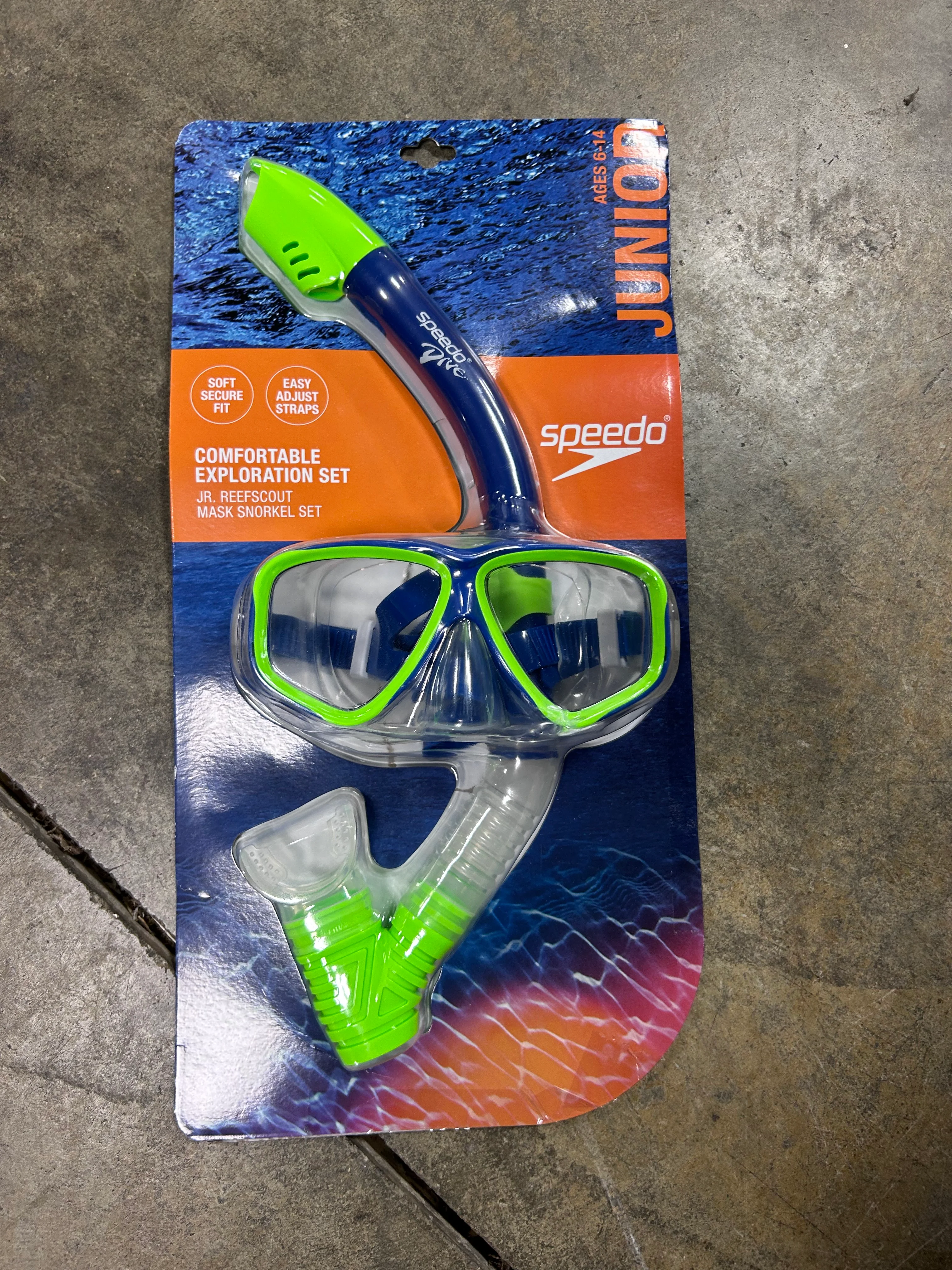 Junior Reefscout Mask & Snorkel Set - Blue/Green - Image 7