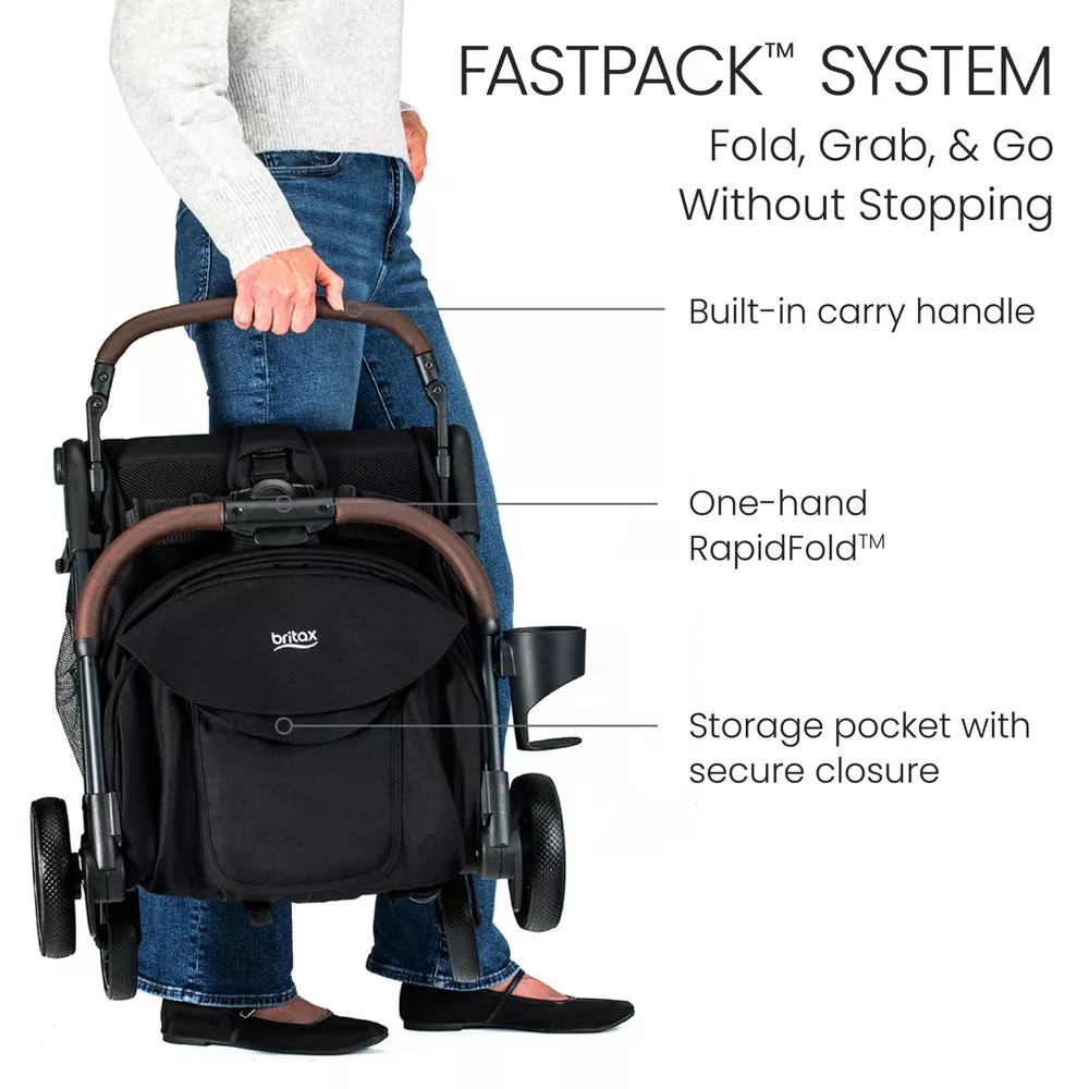 Juniper Compact Stroller, Lightweight Fold-and-Go Design - Raven Black - Image 4