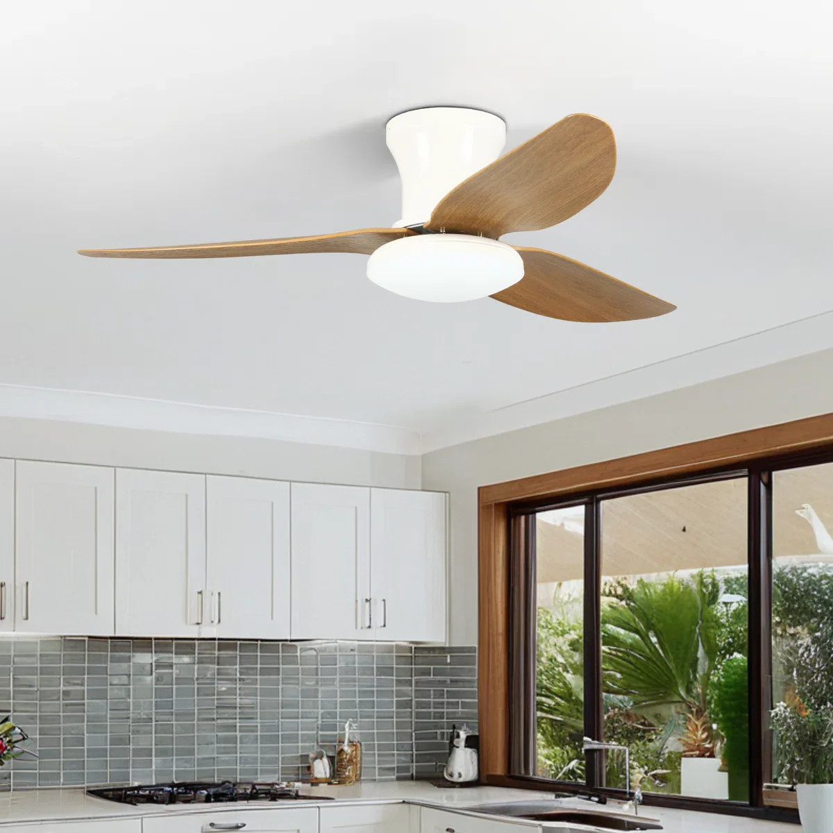 Karlena Dimmable Plastic Blades Ceiling Fan with LED Lights