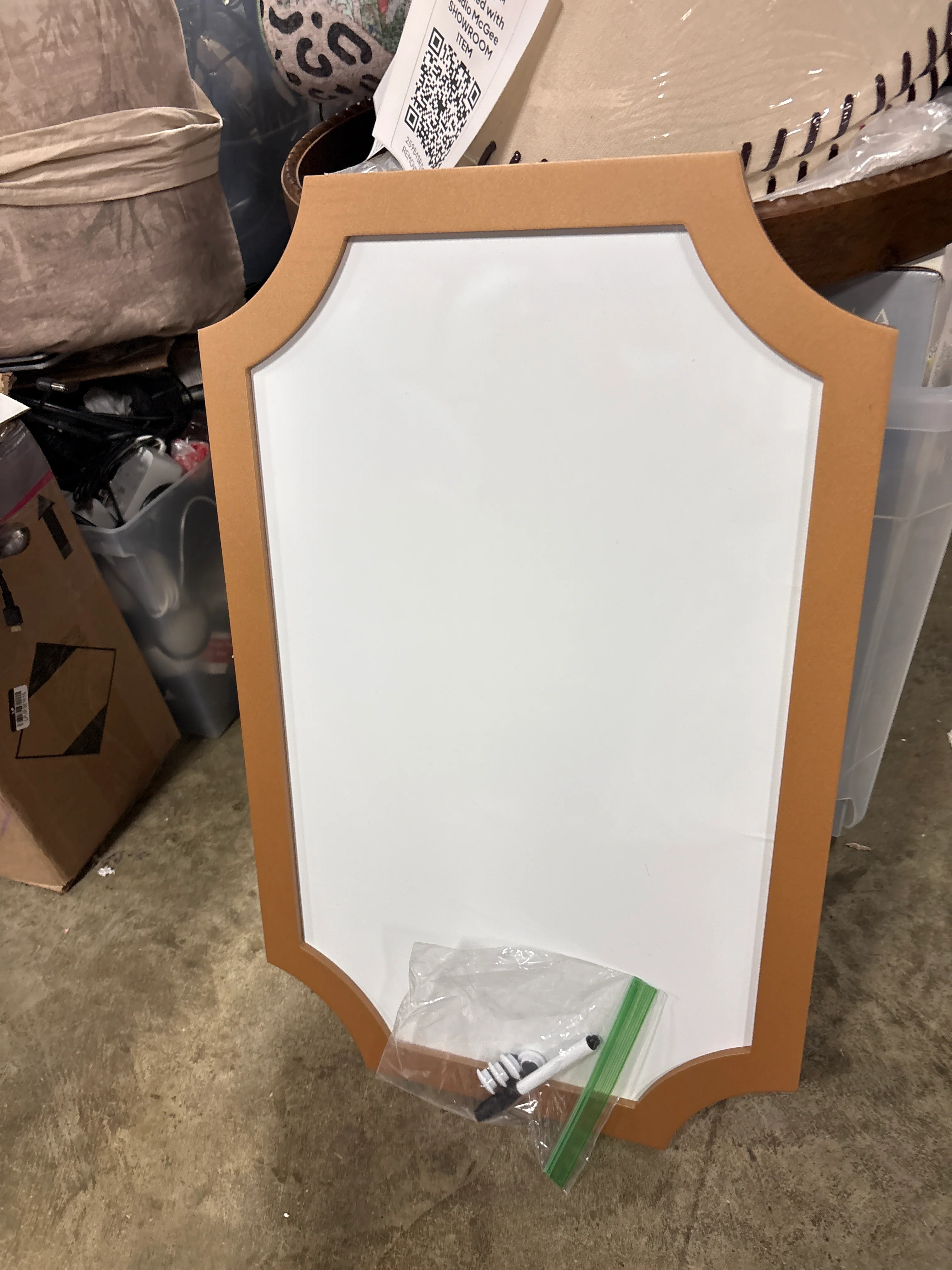 Kate & Laurel All Things Decor 15"x24" Holbrook Magnetic Dry Erase Board Gold SHOWROOM ITEM - Image 2