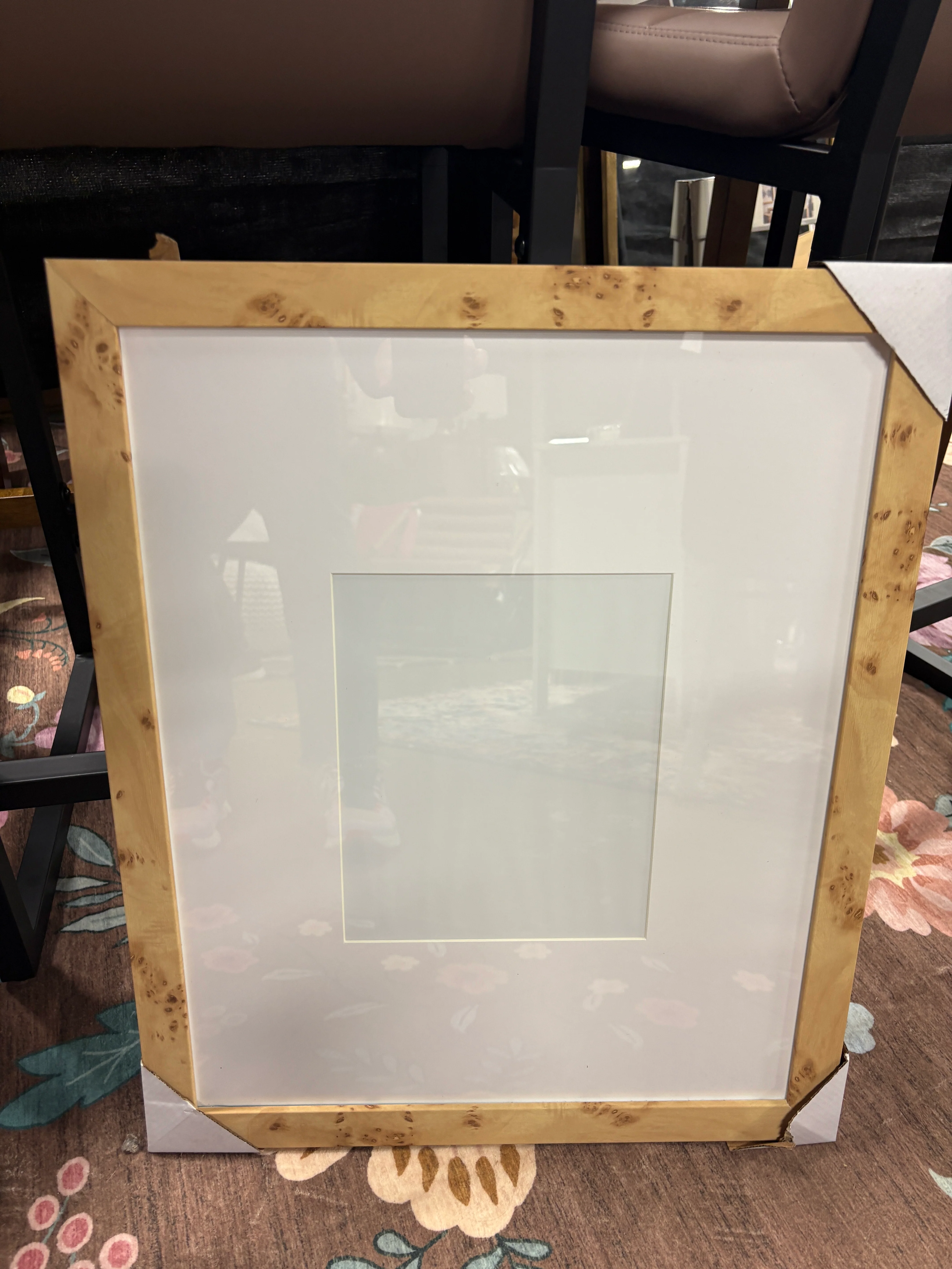 Kate & Laurel All Things Decor Burled Wood Frame 16"X20" Matted to 8"X10" SHOWROOM ITEM - Image 2