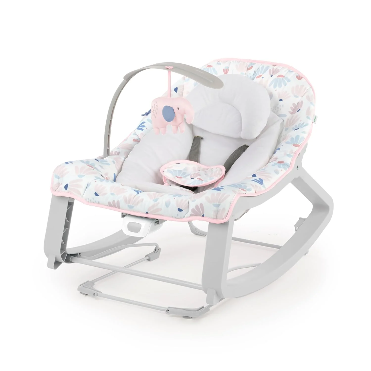 Keep Cozy 3-in-1 Grow with Me Vibrating Baby Bouncer Seat & Infant to Toddler Rocker (Pink Burst)