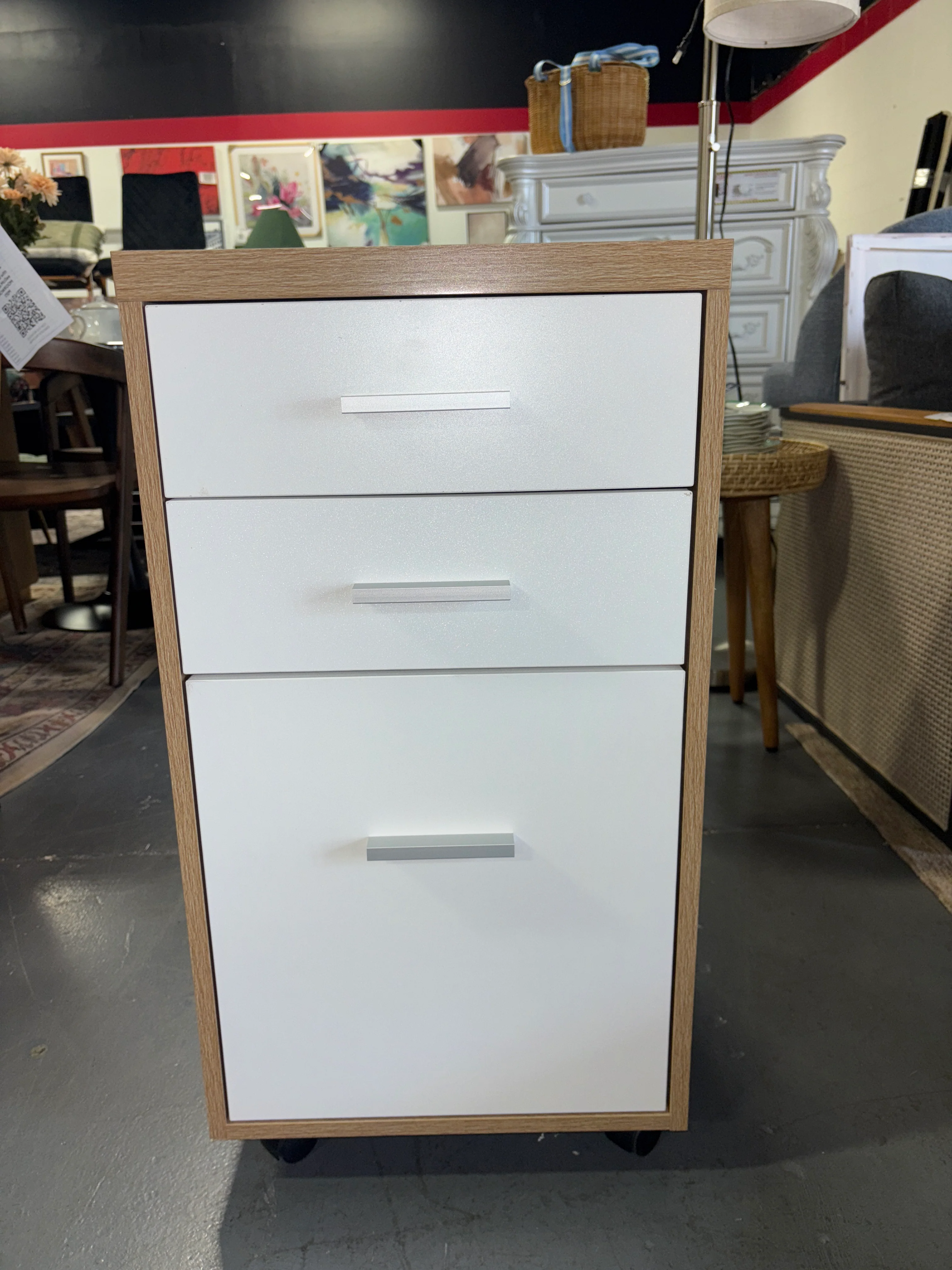 Kenner Mobile File Cabinet Wood SHOWROOM ITEM - Image 2