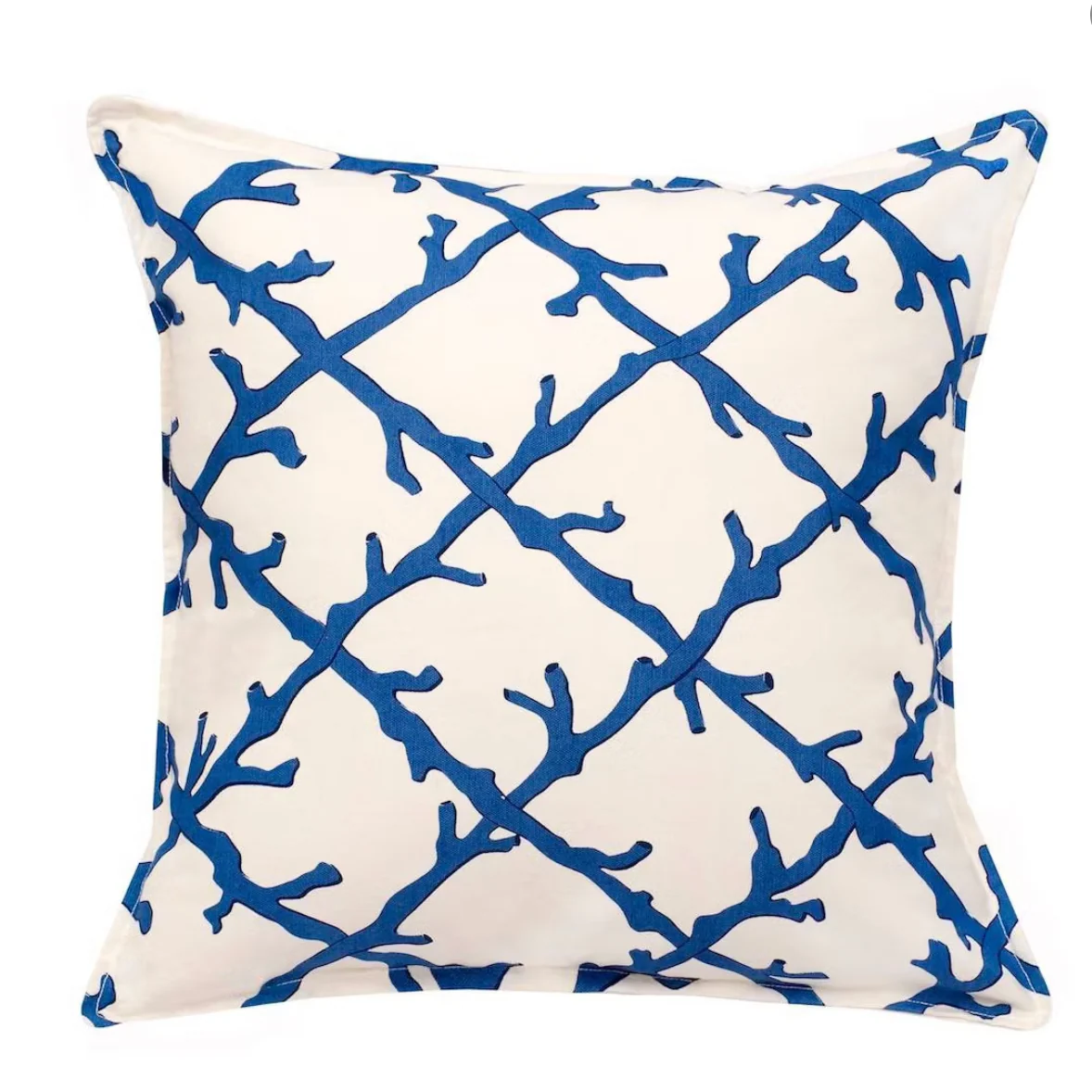 Kensington Garden 20"x20" Oversize Lattice Cotton Canvas Square Throw Pillow SHOWROOM ITEM