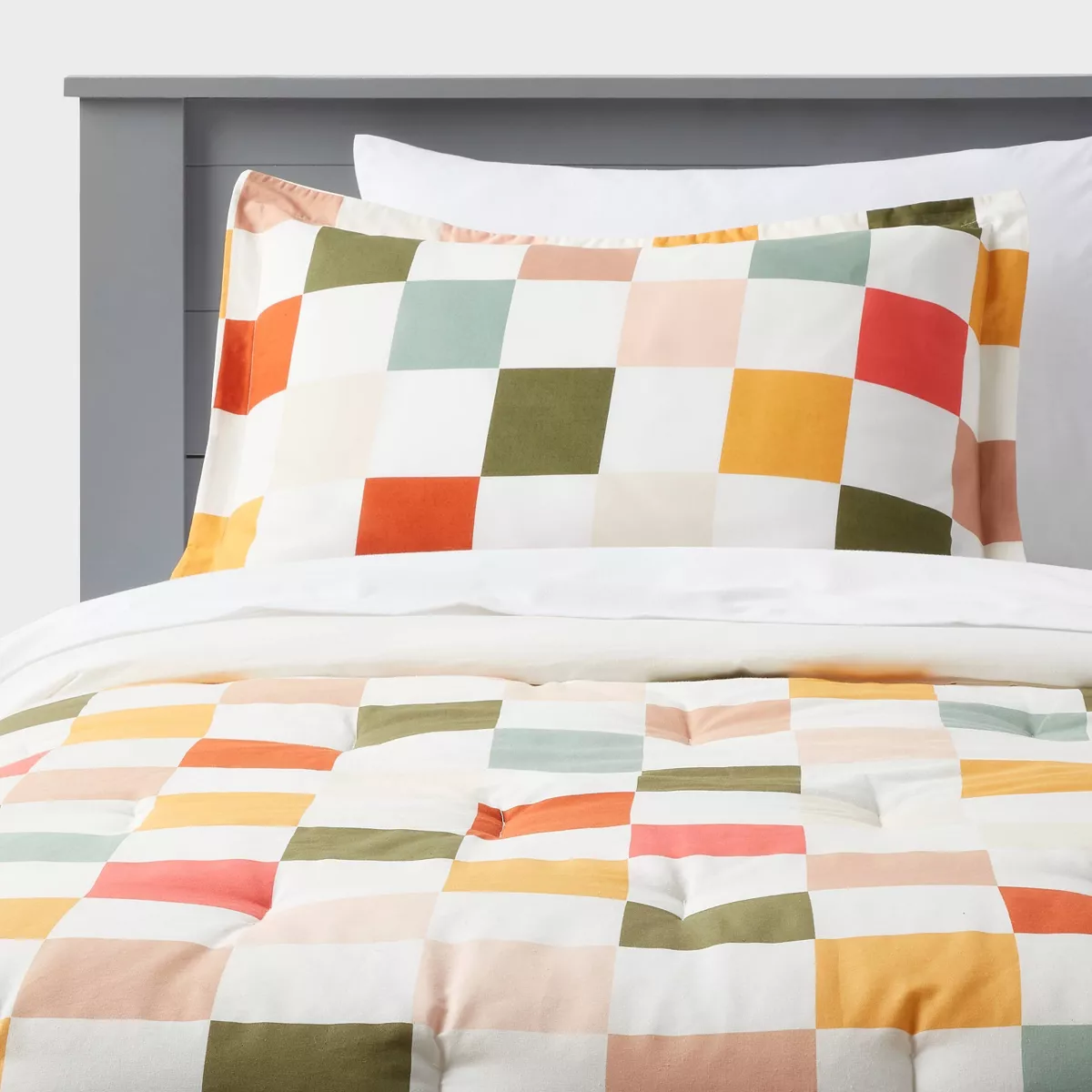 Kids' Comforter Set Checkered Full/Queen