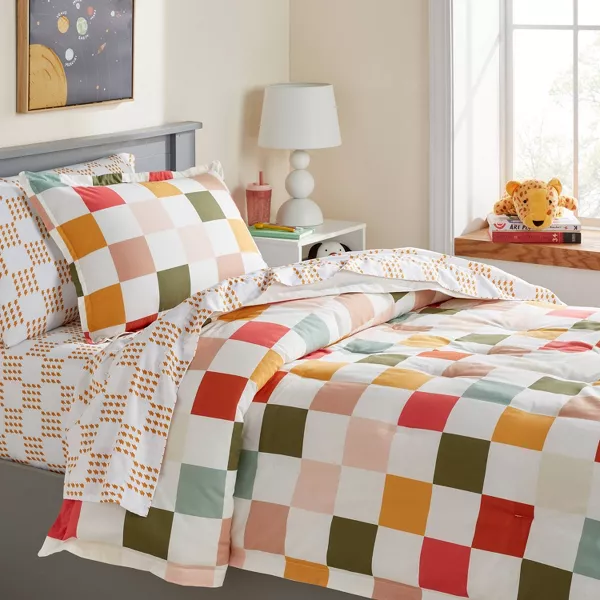 Kids' Comforter Set Checkered Full/Queen - Image 2