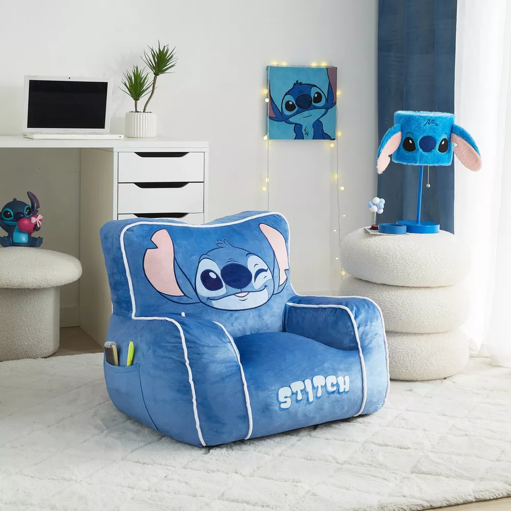 Kids' Compressed Foam Plush Chair Blue - Image 5