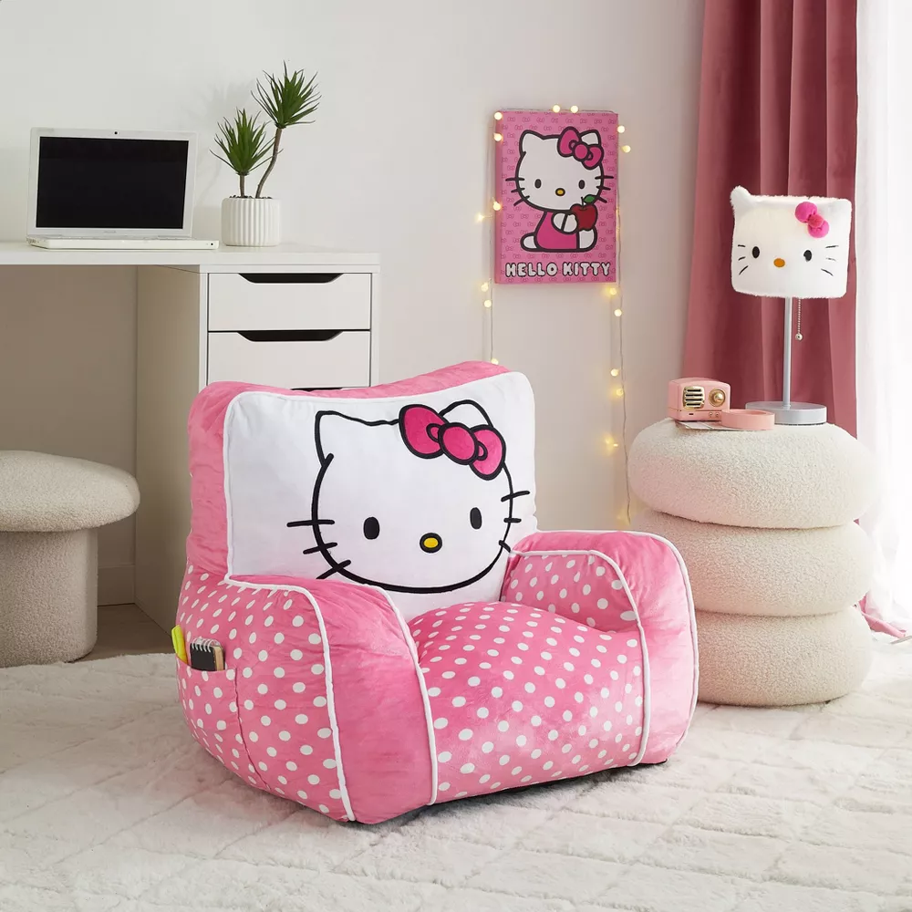 Kids' Compressed Foam Plush Chair Pink - Image 5