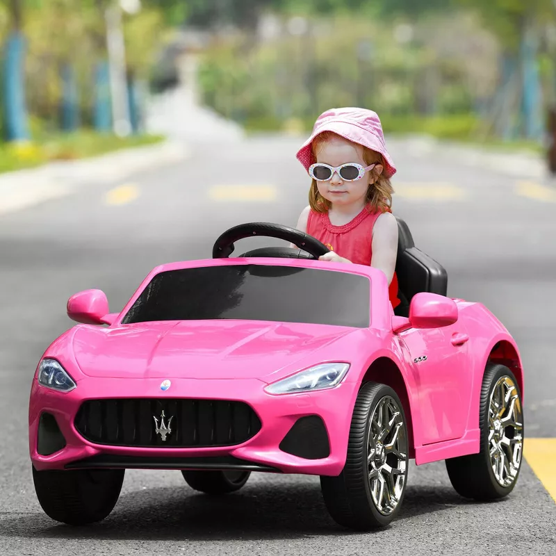 Kids Ride On Car Maserati GranCabrio Licensed w/ Remote Control& Lights Pink - Image 5