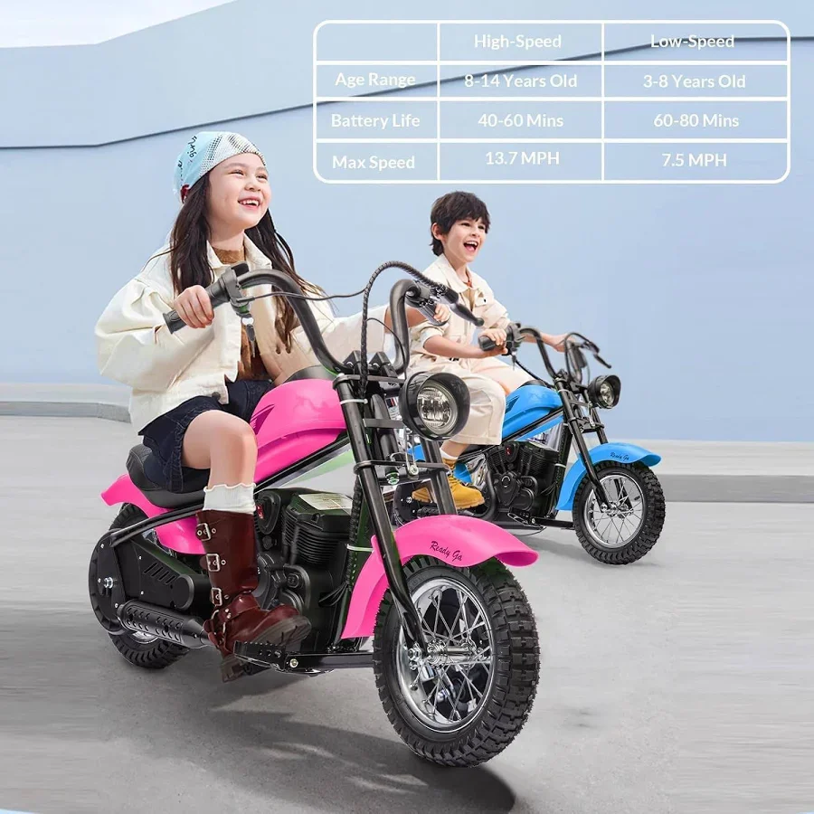 Kids Ride-On Motorcycle (Pink) - Image 3