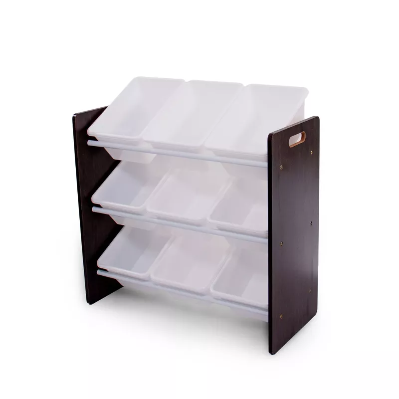 Kids' Toy Storage Organizer with 9 Storage Bins Espresso/White