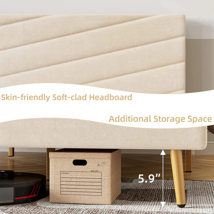 Bed Frame with Adjustable Headboard King - Image 3