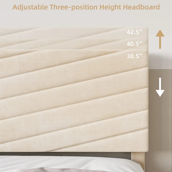 Bed Frame with Adjustable Headboard King - Image 4