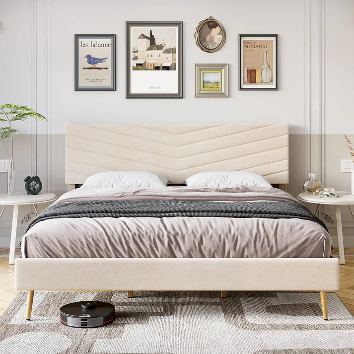 Bed Frame with Adjustable Headboard King - Image 5