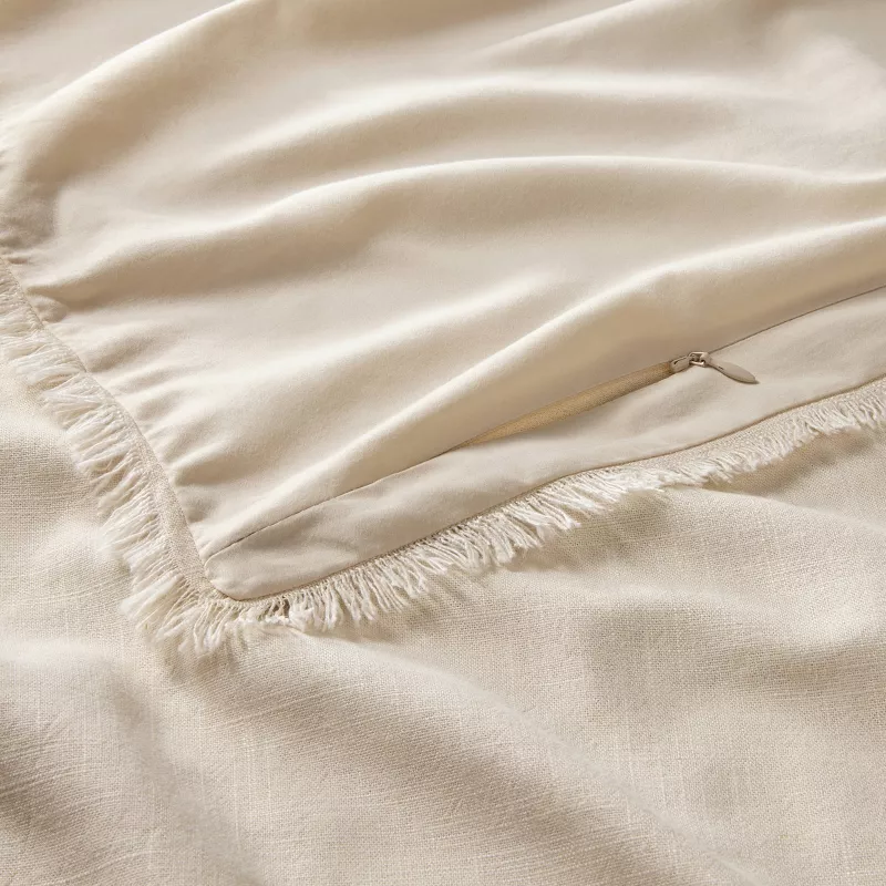 King/California King Heavyweight Linen Blend Comforter & Sham Set Natural - Image 2