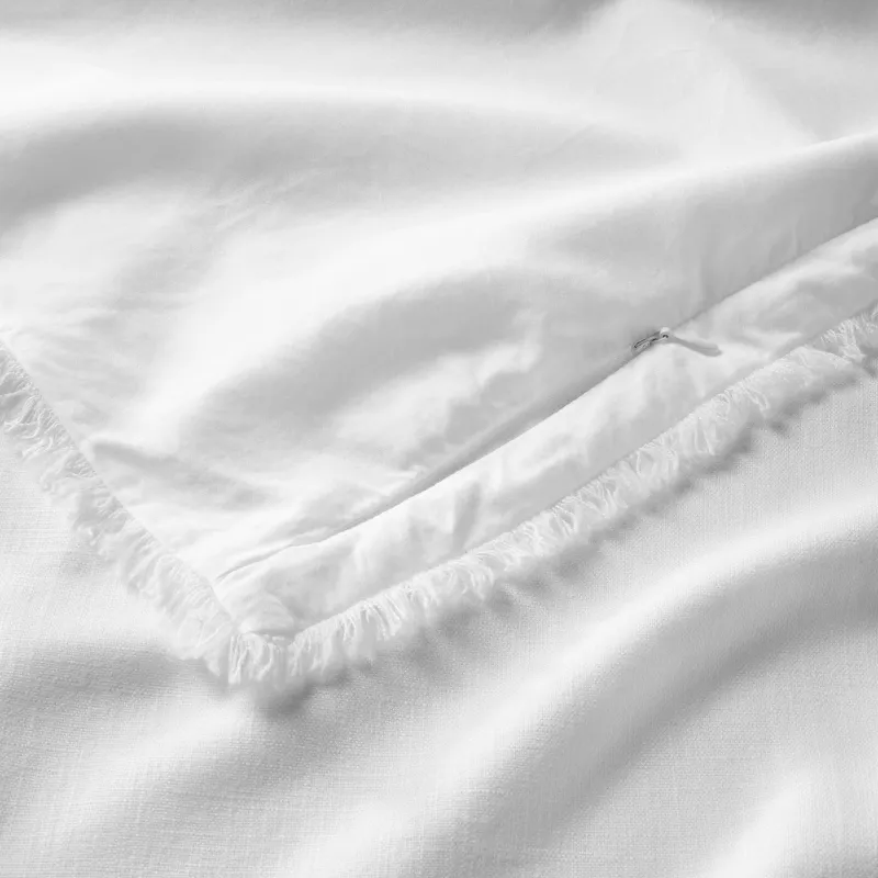 King/California King Heavyweight Linen Blend Comforter & Sham Set White - Image 2