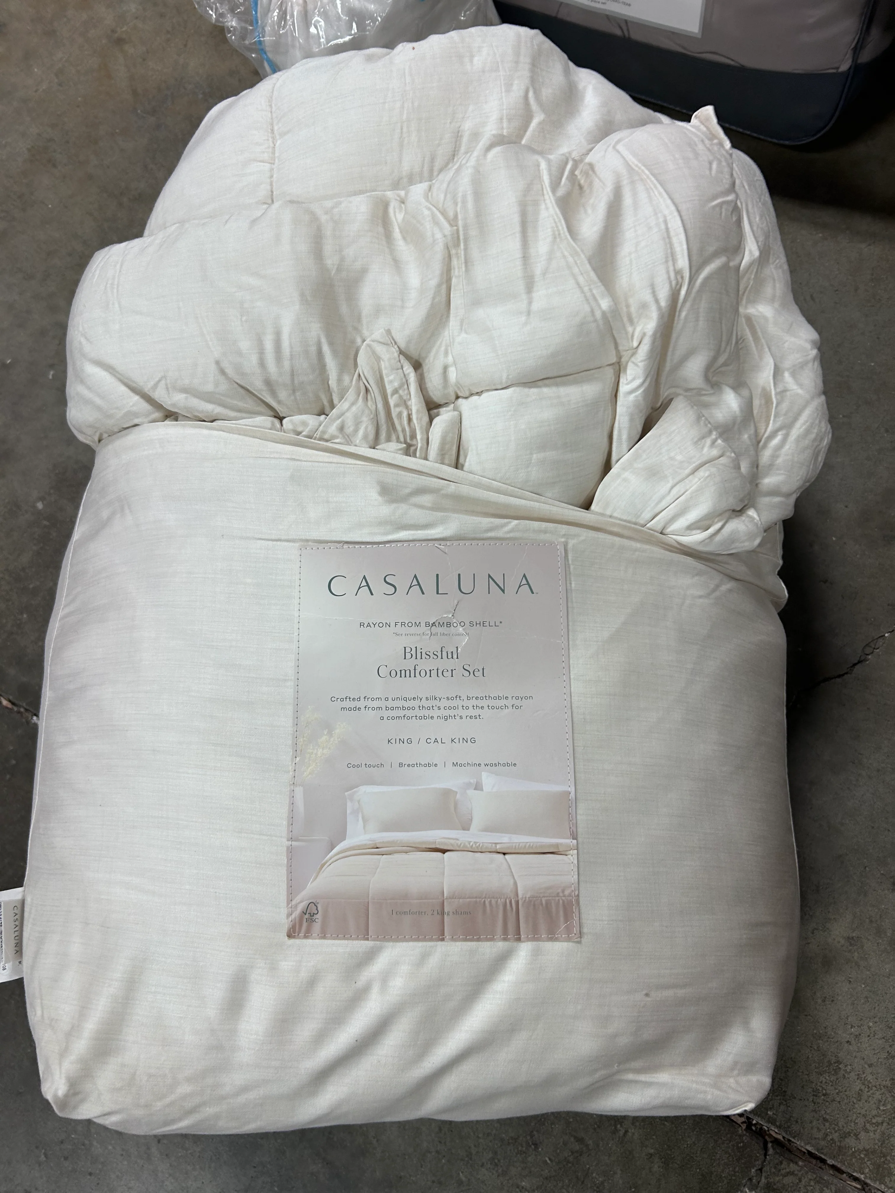 Rayon from Bamboo Comforter Set Natural King/California King - Image 6