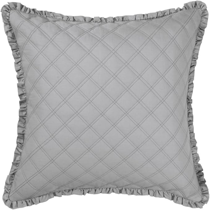 Comforter Set, Reversible Cotton Bedding Annalise Grey, King - Image 2