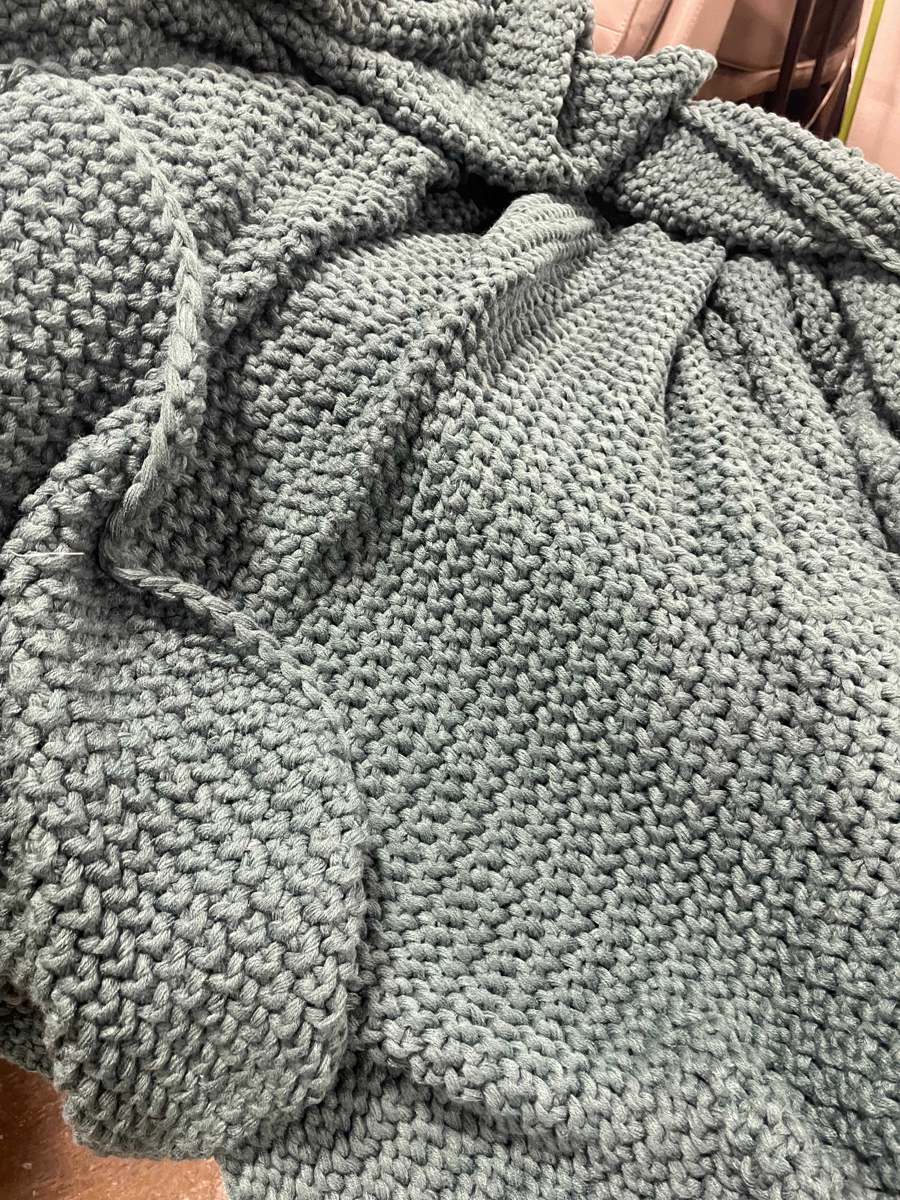 Knit Blanket Dark Teal King - Image 5