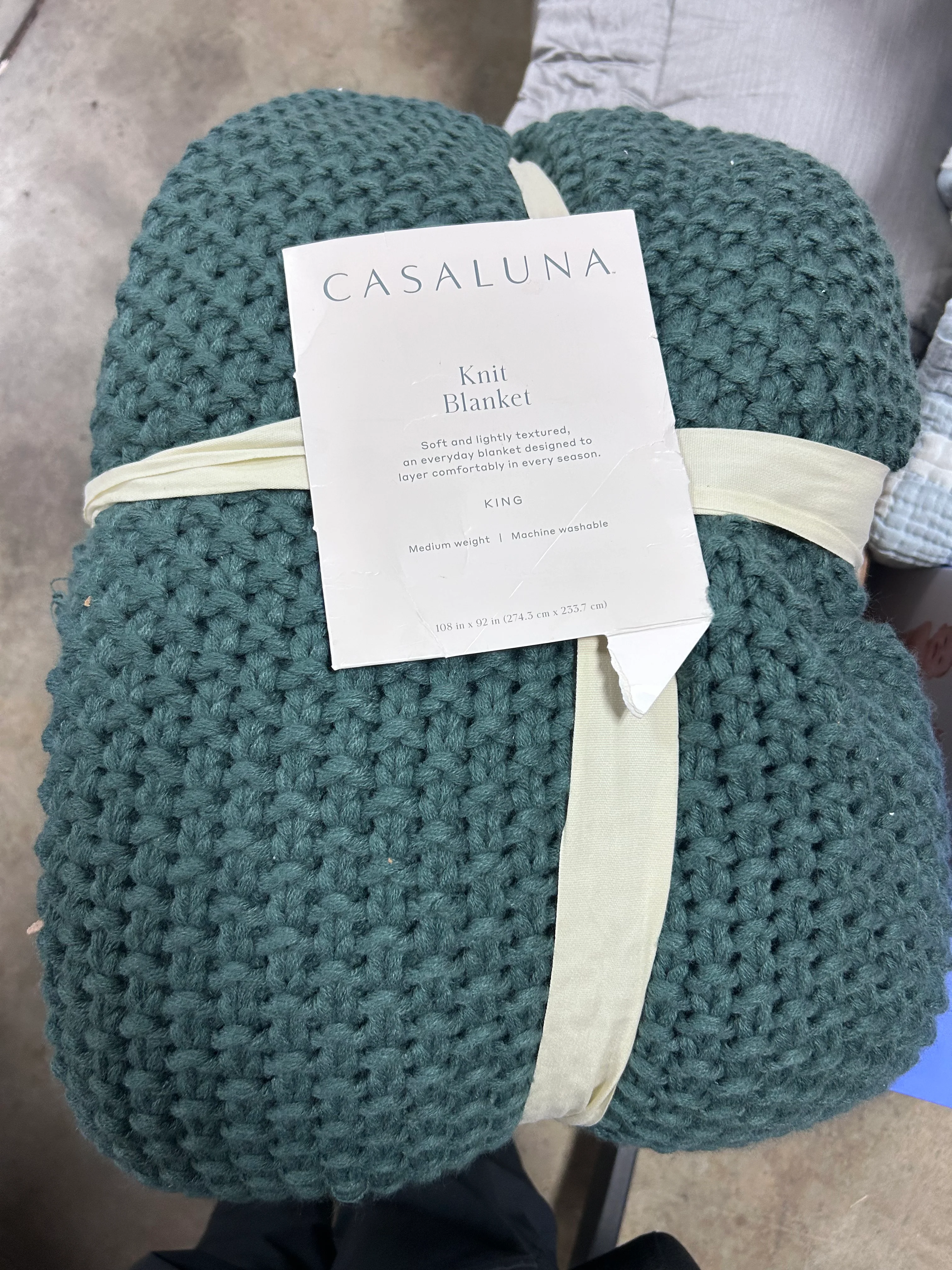 King Knit Blanket Dark Teal - Image 5