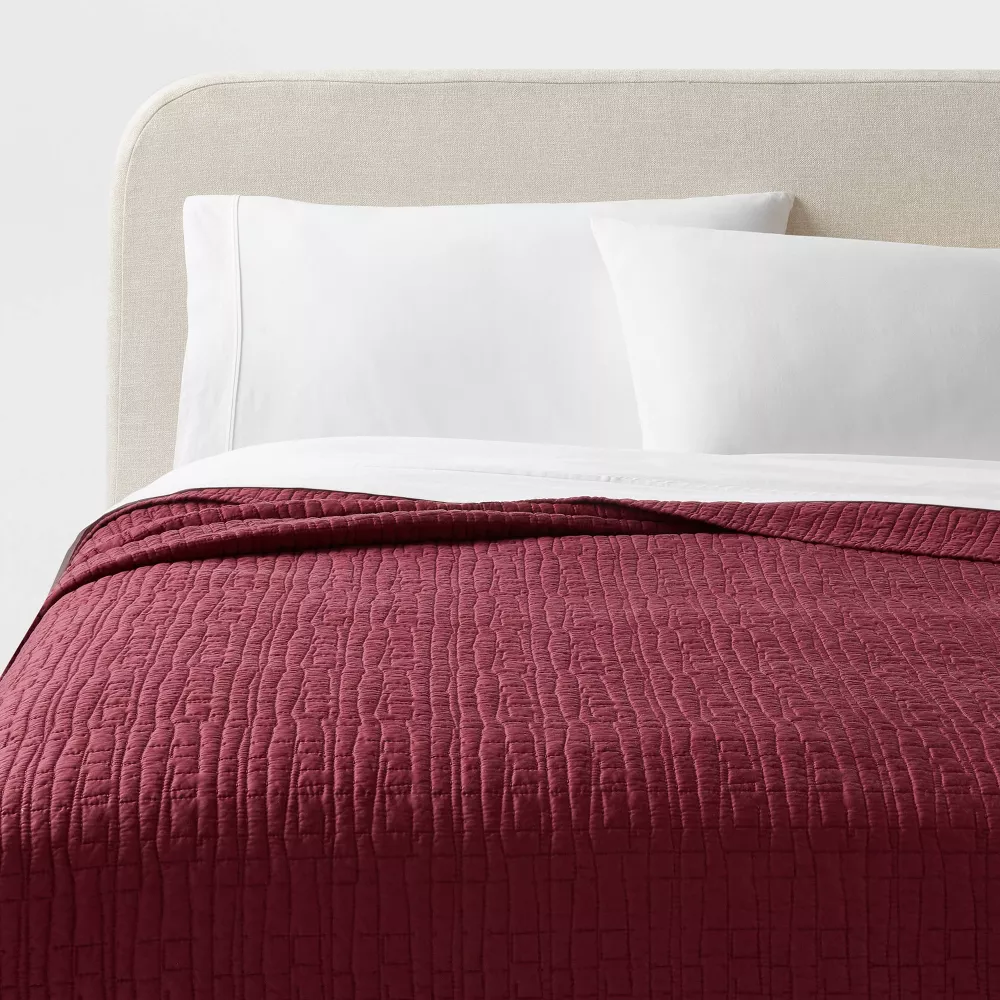 King Quilt Wine Red