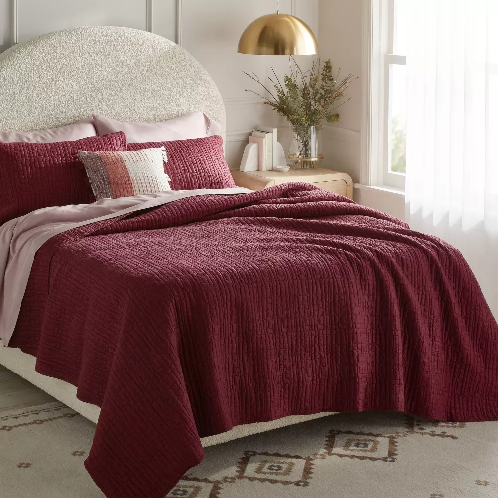 King Quilt Wine Red - Image 3