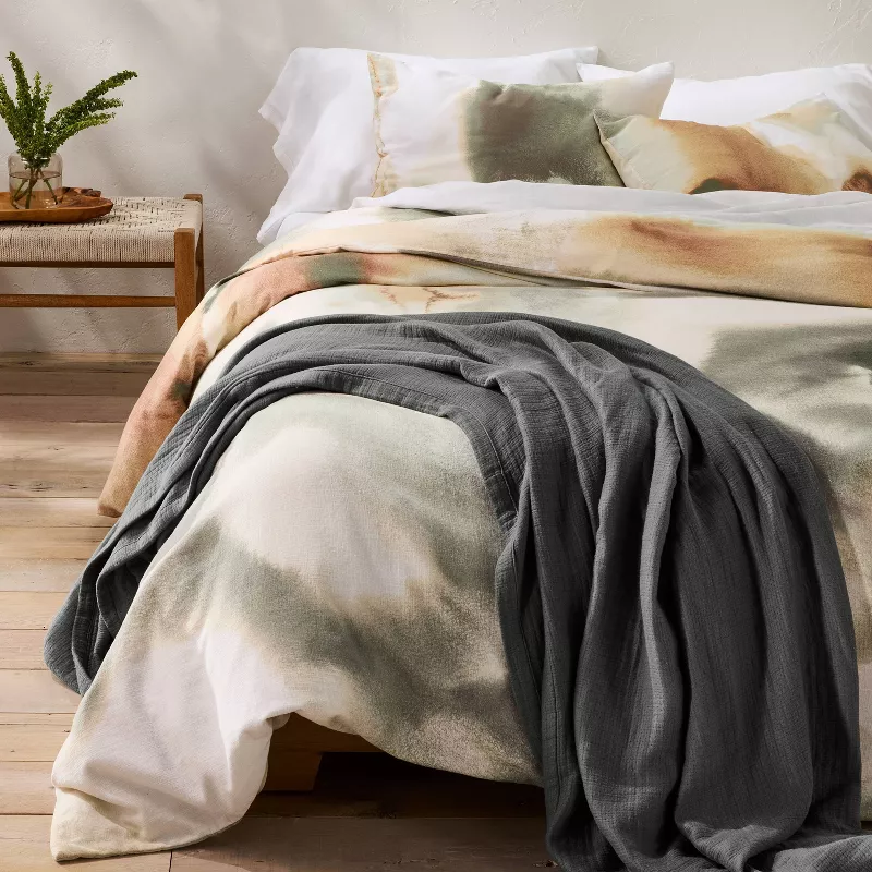 King Rayon from Bamboo Matelasse Blanket Dark Gray - Image 2
