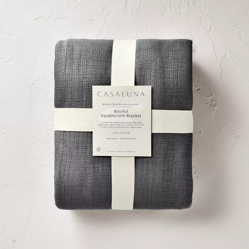 King Rayon from Bamboo Matelasse Blanket Dark Gray - Image 5