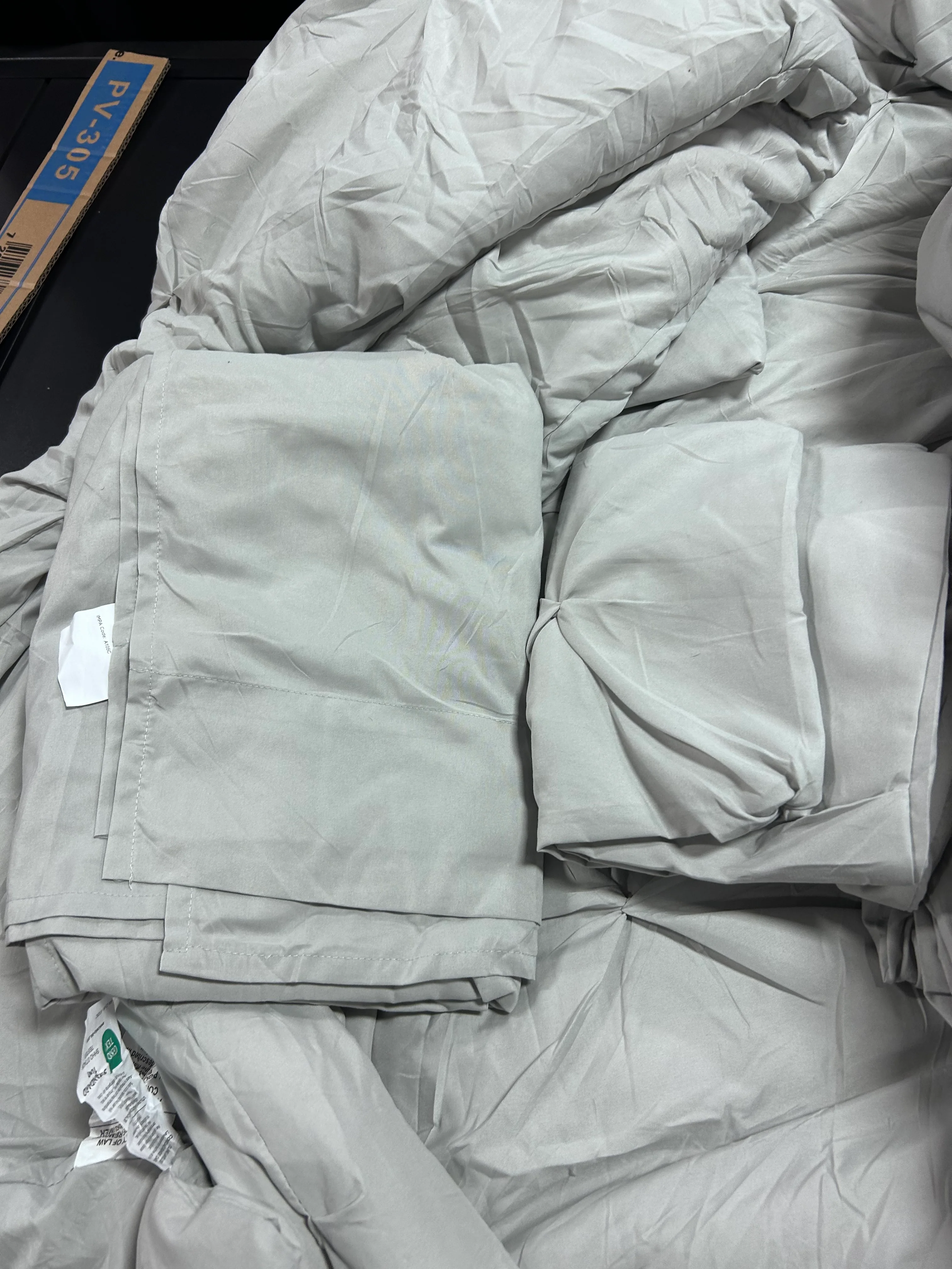 King Size Comforter Set Light Grey Soft Prewashed Bedding, - Image 5