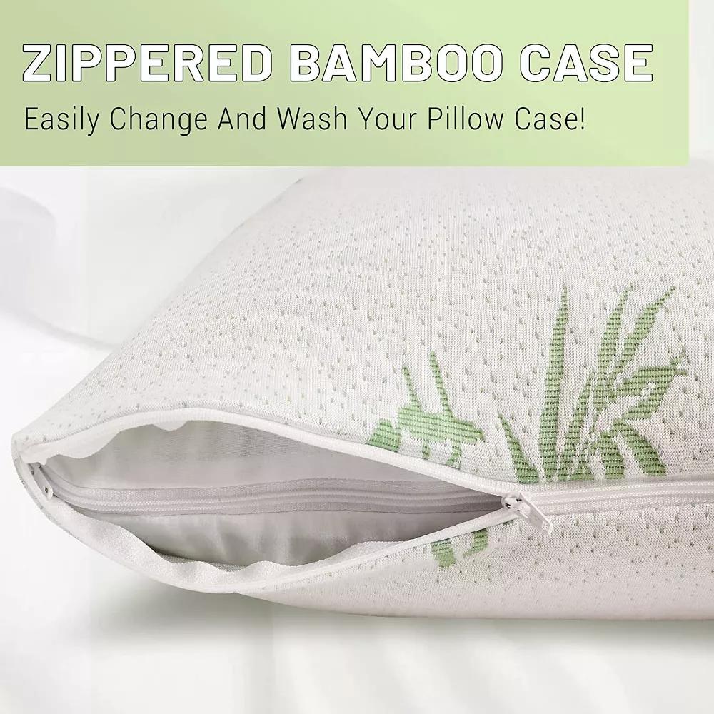 Soft Plush Bamboo Memory Foam Support Pillow King - Image 5