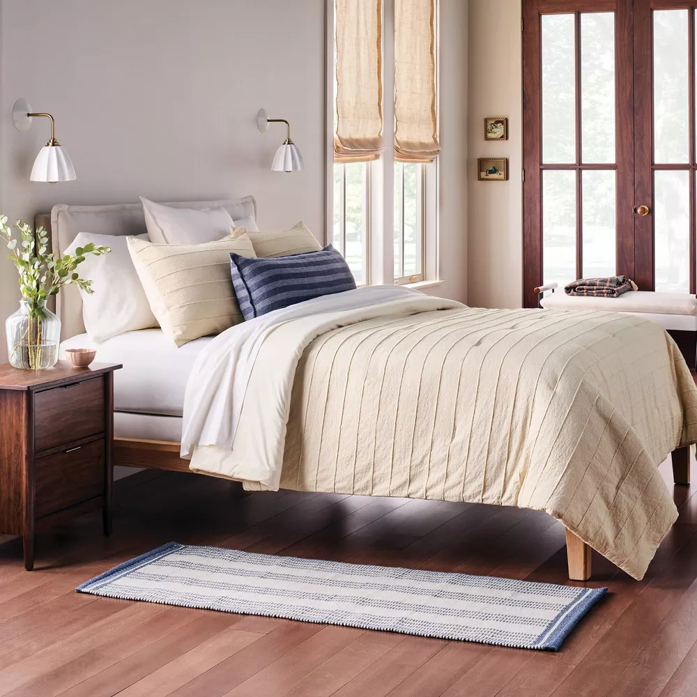 King Stitch Stripe Comforter Set Tan - Image 5