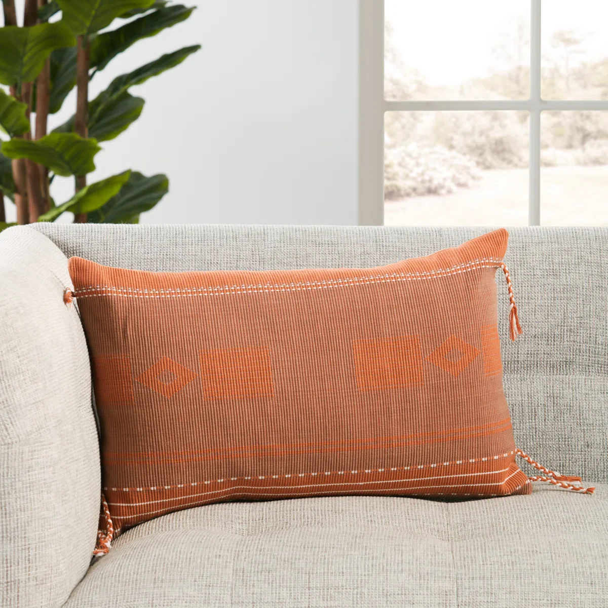 Kitson Striped Cotton Throw Pillow - Image 4