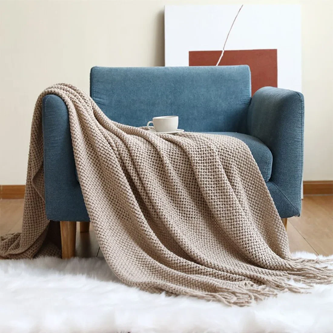 Knitted Throw Blanket - Image 2
