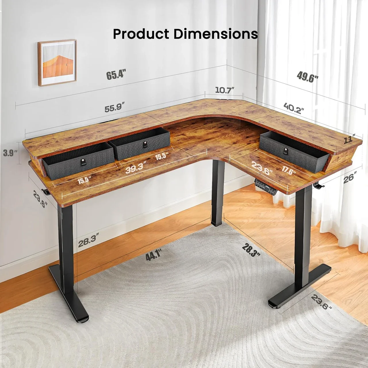 L Shaped Standing Desk for Gaming - Image 5