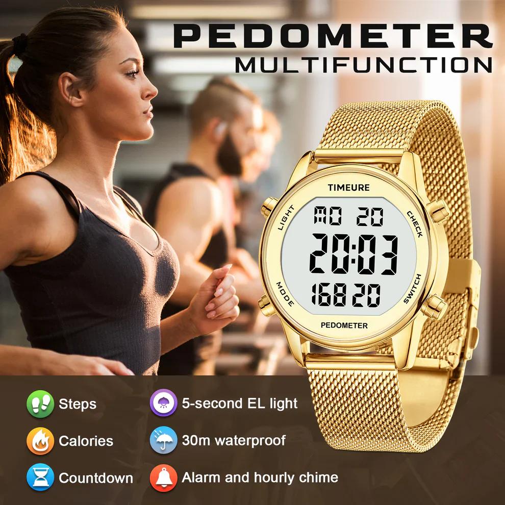 Ladies' Waterproof Pedometer Watch Steel Tape - Image 2