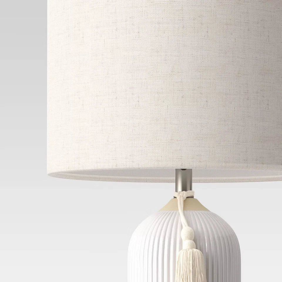 Large Assembled Ceramic Table Lamp White - Image 2