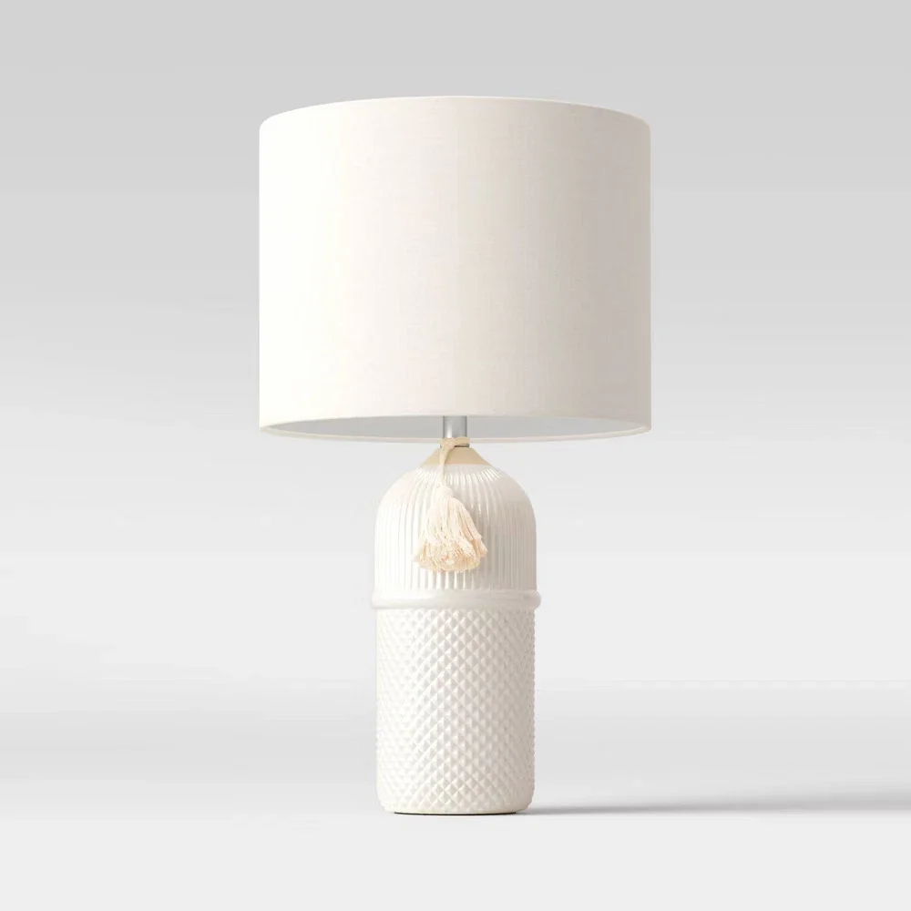 Large Assembled Ceramic Table Lamp White SHOWROOM ITEM