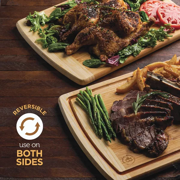 Large Cutting Boards for Kitchen - Bamboo Wood with Juice Groove - Image 5