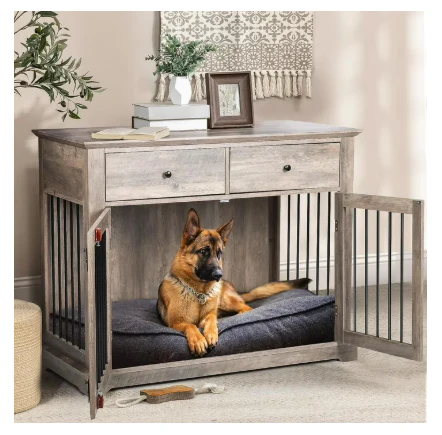 Large Dog Crate Furniture Wooden Kennel End Table