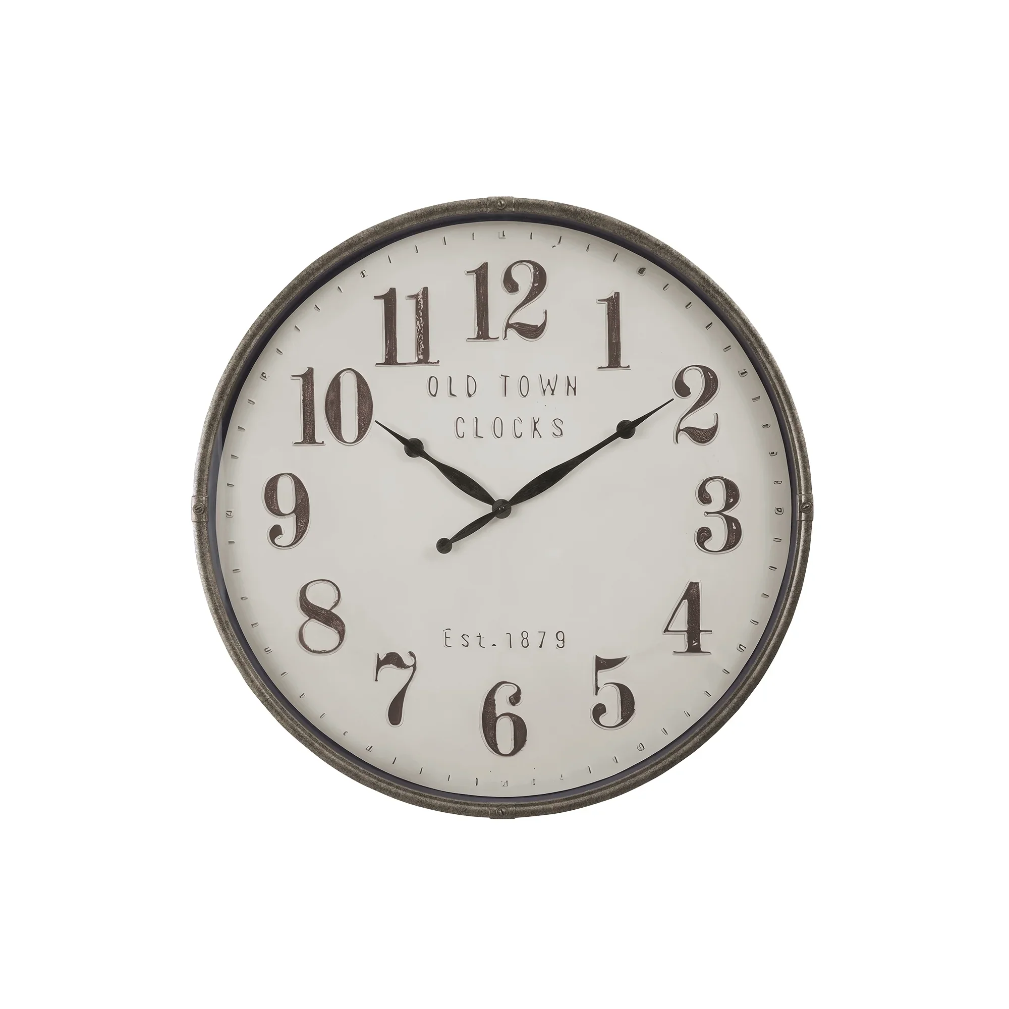 Round Large Oversized, Wall Clock, Brown