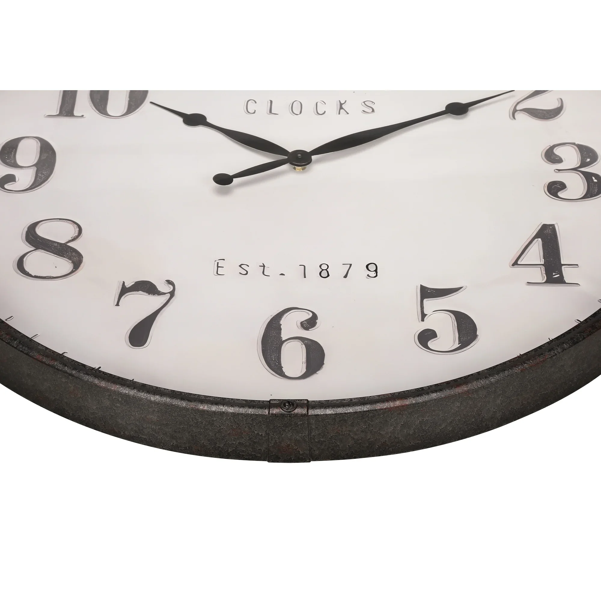 Round Large Oversized, Wall Clock, Brown - Image 2
