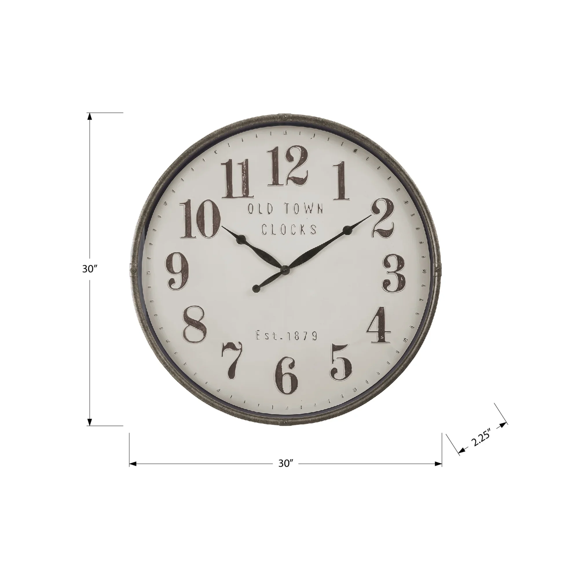 Round Large Oversized, Wall Clock, Brown - Image 4