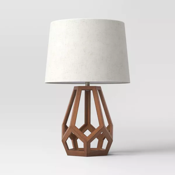 Large Wood Geo Assembled Table Lamp