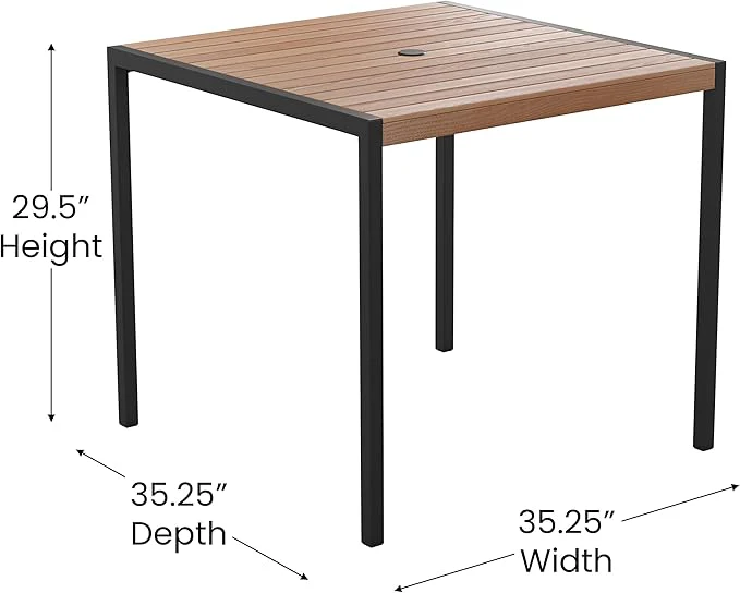Lark Outdoor Steel Dining Table - Image 5
