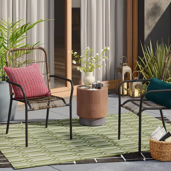 Latigo Stackable Patio Chair Gray 1-Piece - Image 5