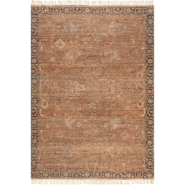 Lauren Liess 9'x12' Jute Brown Rectangular Indoor Medallion Oriental Area Rug