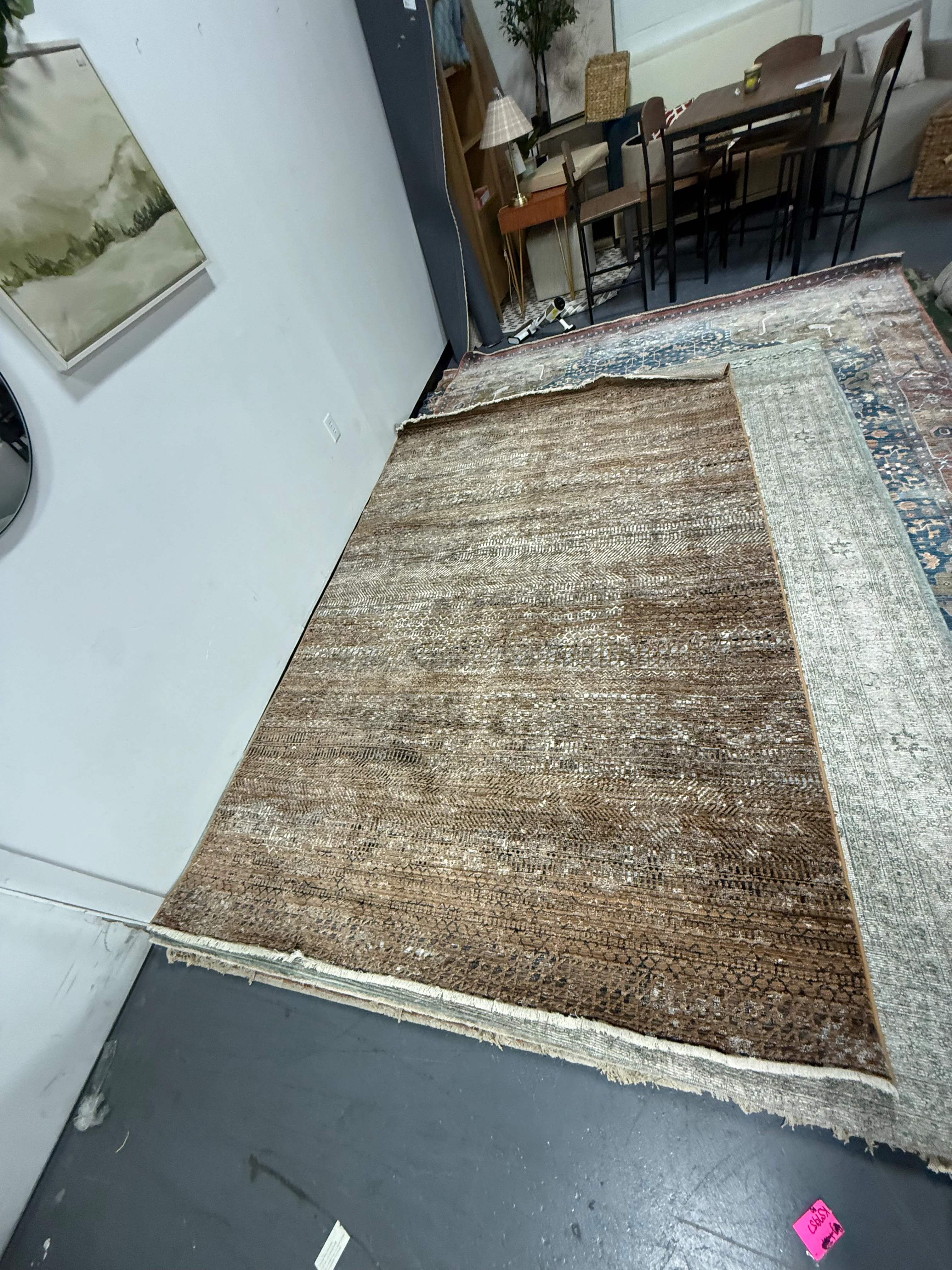 Lavender Geometric Fringe Area Rug 6'7"x10'2" - Image 10